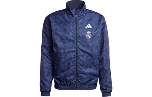 Adidas Real Madrid Anthem Retro Sports Stand Collar Jackets Men's IQ0549