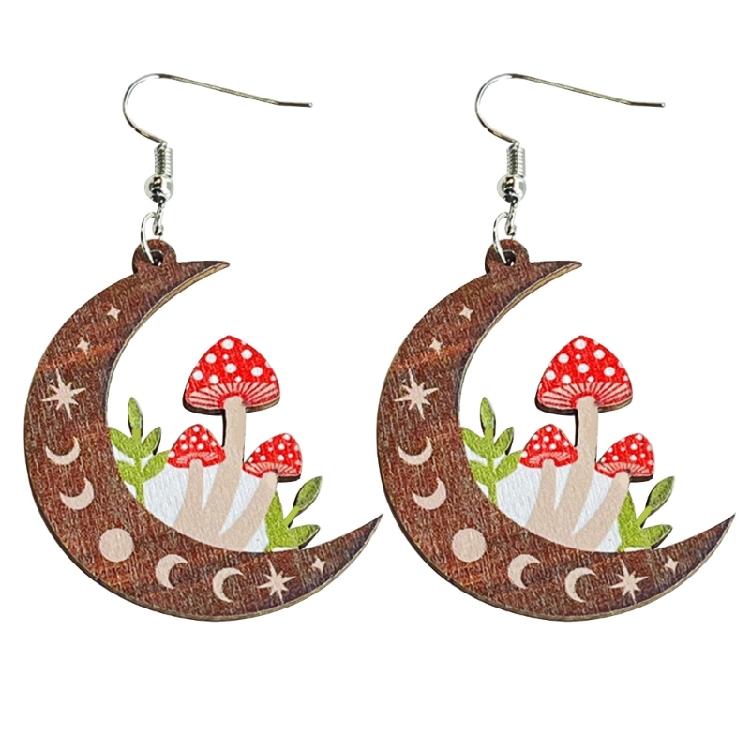 

Handmade Bunny Moon Mushroom Earrings Rabbit Duck Egg Easter Earrings for Women 1