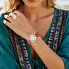 Süße Damen-Uhr im böhmischen Stil, Einheitsgröße: Stilvolles Analog-Display, Edelstahlarmband, Wasserdichte Quarz-Uhr, Modeaccessoire -