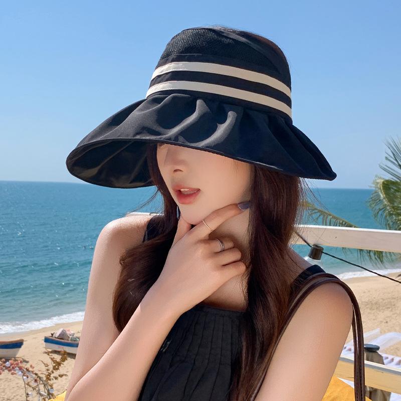 

Летняя шляпа женская для маленького лица защита от УФ лучей шляпа от солнца для путешествий на открытом воздухе шляпа с большими полями и открытым верхом