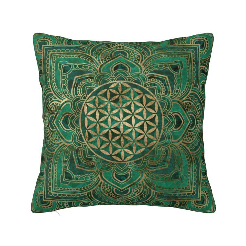 

Custom Flower Of Life In Lotus Dot Art Cushion Cover 45x45cm Mandala Yoga Meditation Soft Cute Pillows Decor Home 30x30cm 12x12in