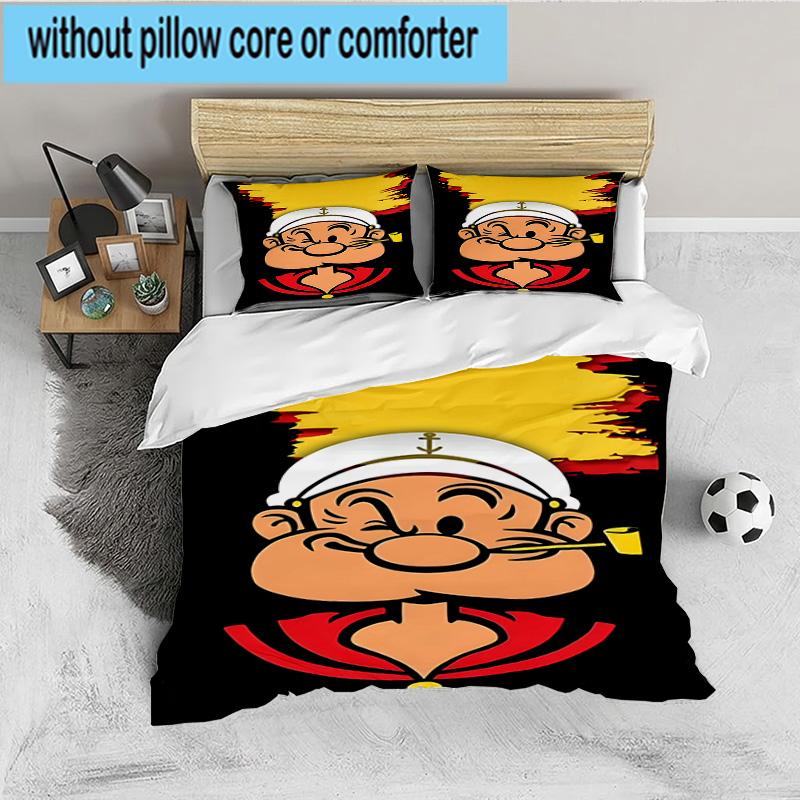 Po-peye And Olive In Action 3PCS Bedding set,Ideal for 1pc Duvet Cover And 2pcs Pillowcases Perfect for Fan gift,Ideal for Bedroom, Dormitory