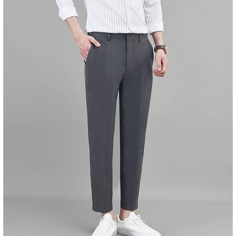 New Spring and Autumn Business Formal Casual Thin Fashion Trend High Waist Slim Fit Small Feet Solid Color Suit Pants