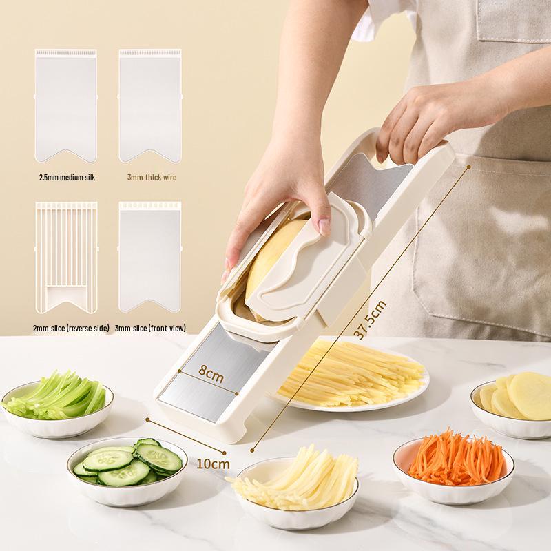 Rallador, Triturador y Cortador Multifuncional de Doble Puerta para Verduras y Patatas