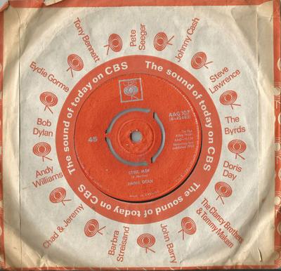 7inch Record JIMMY DEAN - Steel Men / Little Bitty Big John AAG107 CBS 1962 UK Folk Used