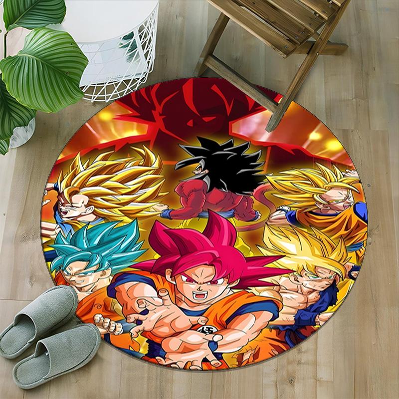 1pc Dragon Ball4 Print Round Carpet Chair Round Carpet Suitable for Bedroom Living Room Home Decorative Carpet
