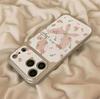 Korean Flower Butterfly Phone Case for Apple 17 Pro Max with Full Coverage, Cute Design, and Silver Frame