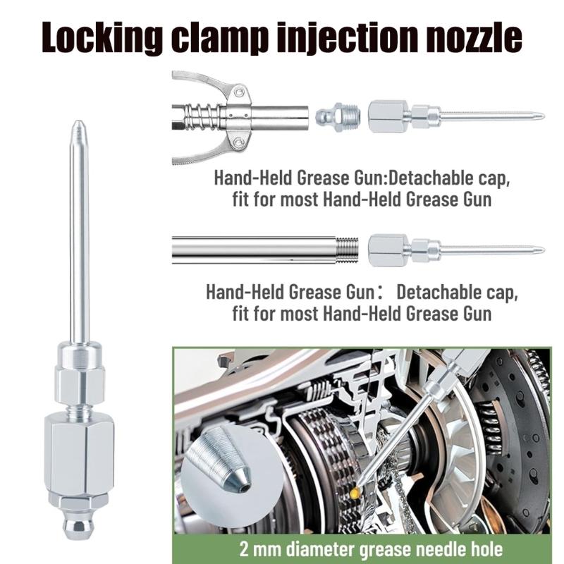 Lubrication Set Coupler Connector Angled Grease Needle Nozzles & Injectors Tool for Mechanical Use Efficient Lubrication
