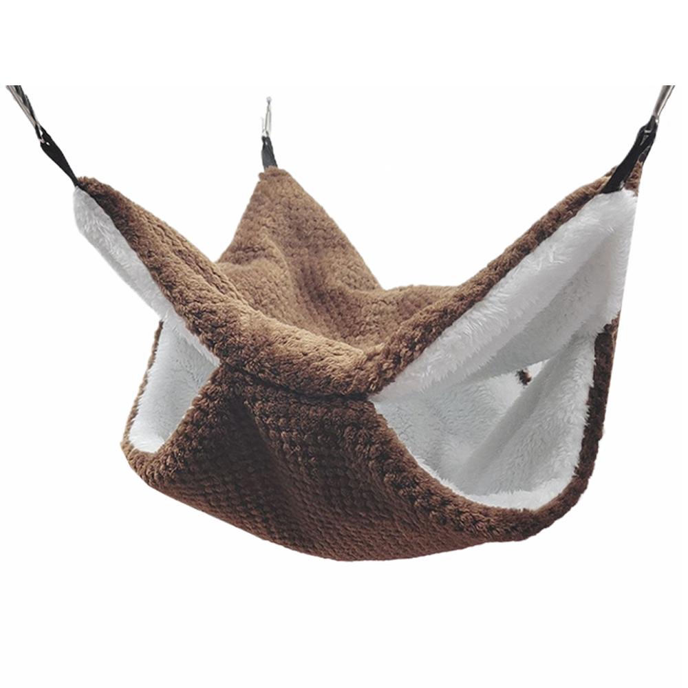 Warm Plush Hamster Hammock Small Animal Double-layer Thicken Sleeping Bag Nest Pets Rat Squirrel Hanging Cage House