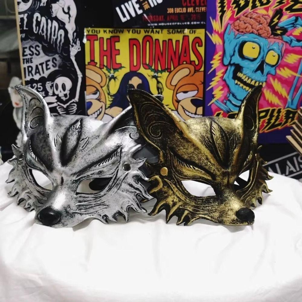 Half Face Halloween Mask Eye Cover Cosplay Mask Retro Masquerade Mask  Men
