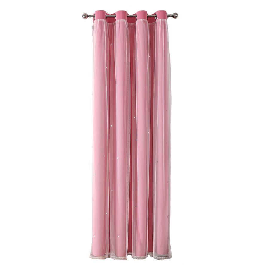 

Двухслойные романтические прозрачные детские шторы для девочек с вырезанными звездами для гостиной, спальни, оконные шторы 100X130cm