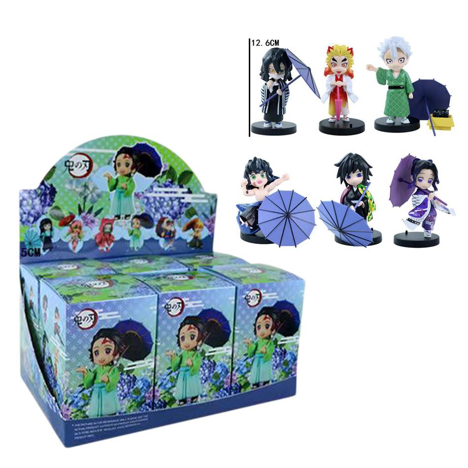 Hot Demon Slayer New Character Peripheral Plum Rain Series B Figure Car Model Ornaments Collectibles Christmas Gifts