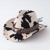 Vintage Cowboy Hat Women Men Retro Western Style Sun Cow Beige White Outdoor Protection