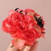 Cloth Peony Flower Hair Claw Ponytail Clip Large Shark Clip Artificial Flower Claw Clip  Daily