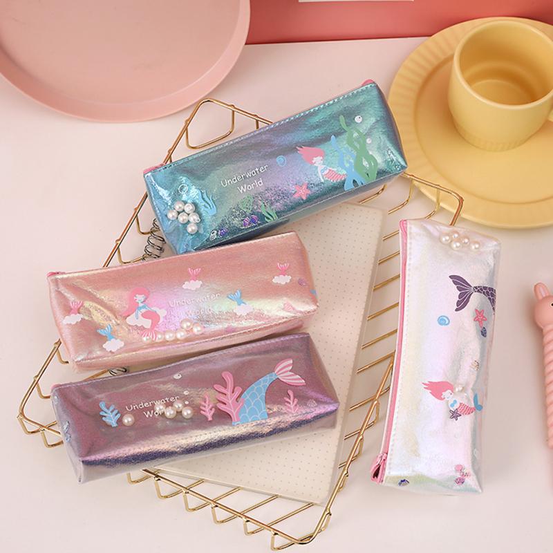 Kawaii Mermaid Pencil Case Large Capacity Primary School Students Pencil Bag School Supplies For