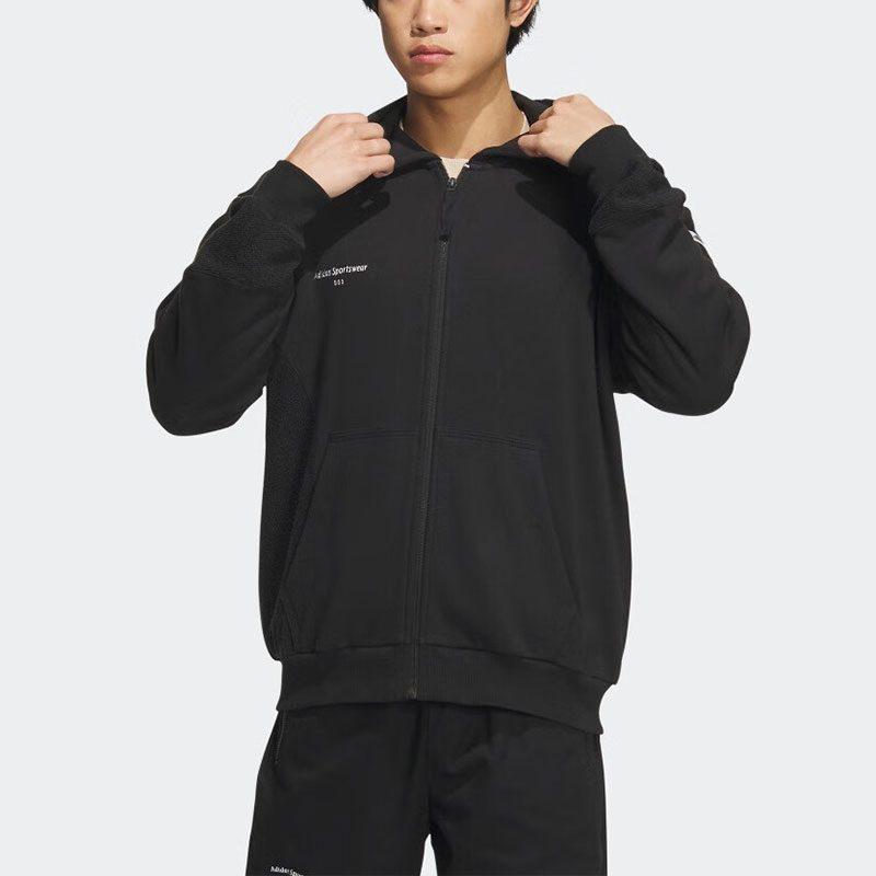 Adidas Jackets Men's Black Hooded Moderate Other IQ1371