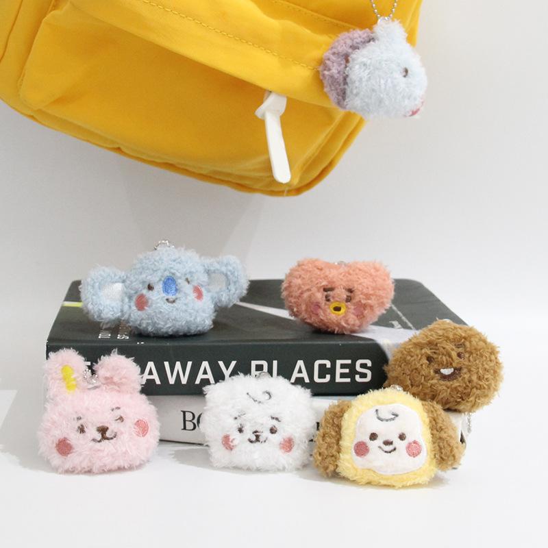 BTS Plush Doll Keychain Cute Animal Bag Charm DIY Brooch Accessory