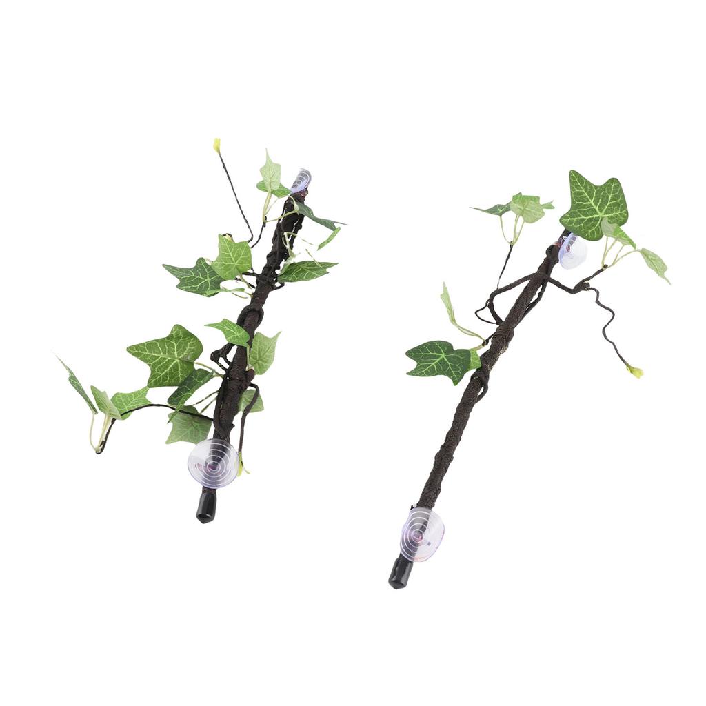 Reptile Corner Branch Terrarium Plant Decoration with Suction Cups for Amphibian Lizard Snake Climbing