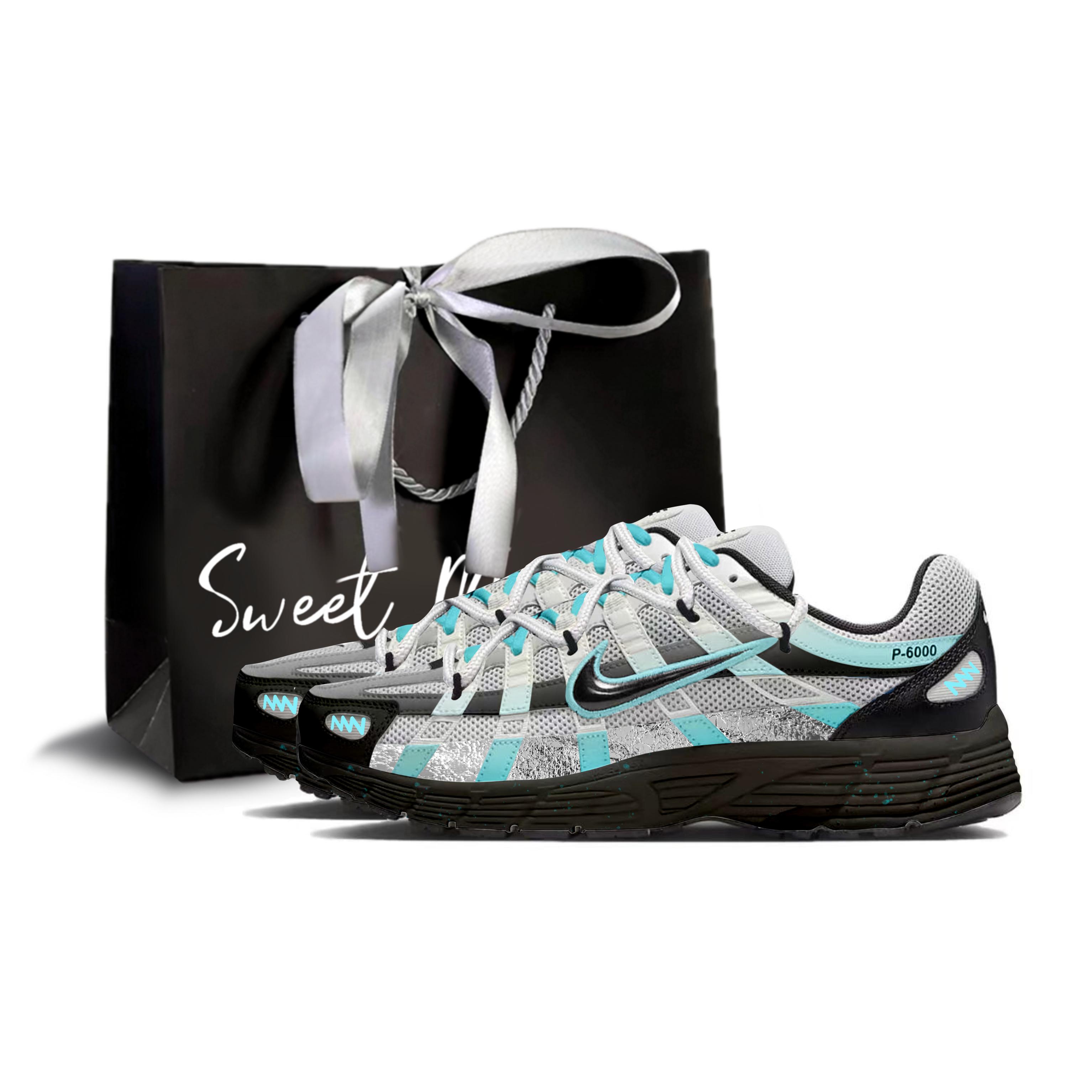 

Nike P 6000 Abrasion Resistant Low top Running Shoes Unisex Black Cyan CD6404-107(Team1111-SBOX) 40.5
