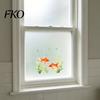 Aquatic Plant Window Decal Red Goldfish Design Sticker, Transparent Electrostatic Adhesion No Glue Auspicious Decor Glass for Living Room Bedroom