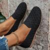 Scarpe Comode Traspiranti a Maglia Lavorata a Maglia con Punta Tonda Piatte Slip-on