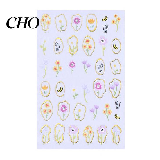 Self-adhesive Nail Decals Floral Art Stickers Spring Summer Flower Pattern Women Adhesive Manicure Decoration Home Salon DIY Supplies Peel Stick