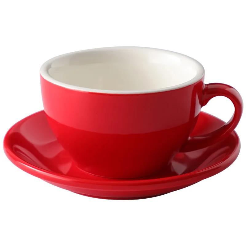 Glazură colorată, ceramică îngroșată, ceașcă cu latte pentru cappuccino, ceașcă profesională figurată, gură de competiție standard, ceașcă de cafea de 250 ml