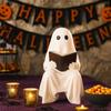 Cute Spooky Ghost Figurine Sitting Halloween Ghost Figurine Gift Ghost Reading Statue  Office Decor
