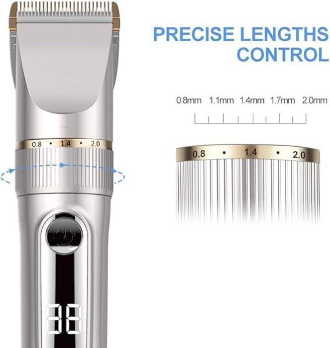 Hair Clipper - Professional - Cordless - IPX7 - Rechargeable - LCD Screen