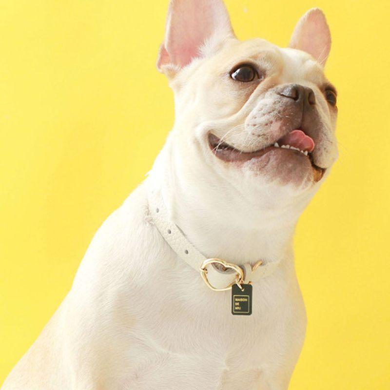 MAISON DE MIU Heart Pendant Collar_White