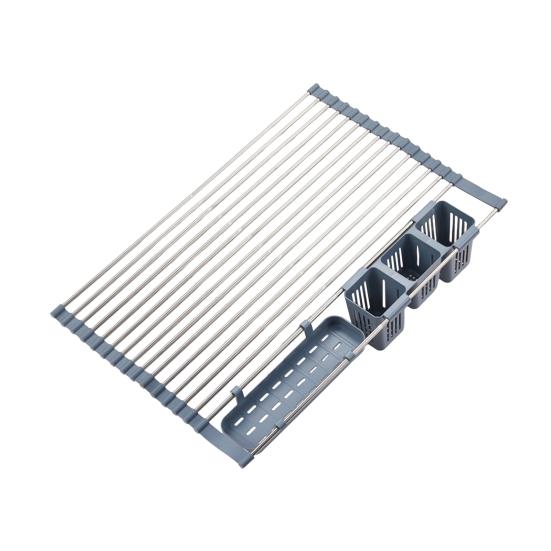 

Расширяемая сушилка для посуды, сворачивающаяся, прочная, несущая, нержавеющая, регулируемая по длине сушилка для посуды для раковины синий