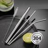 4 Pcs Stainless Steel Straw Reusable Metal Drinking Straw With Cleaner Brush For Home Party Barware Bar Accessories