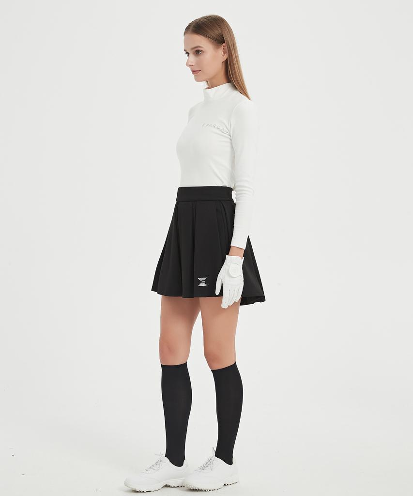 I Parka Black Spiral Pleated Skirt