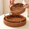 Imitation Rattan Fruit Basket, Round Rattan Tray, Steamed Bread Basket, Food Storage Basket, Eco-Friendly Kitchen Organizer, Farmhouse Home