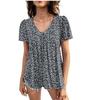 Australian Single A * Summer Plus Size Women's Clothes Short Sleeve Chiffon Shirt Printed Shirt Floral Chiffon Shirt