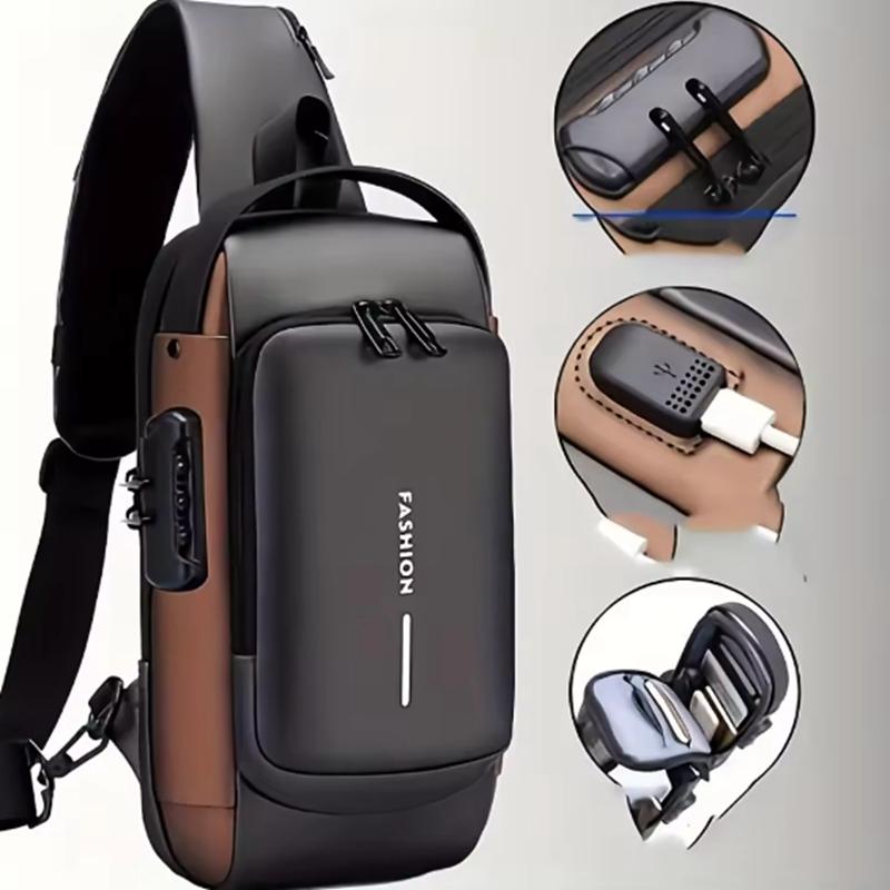 

Men s Anti-theft Chest Bag, Fashionable Motorcycle and Casual Sports Sloping Backpack, Durable Oxford Fabric сірий