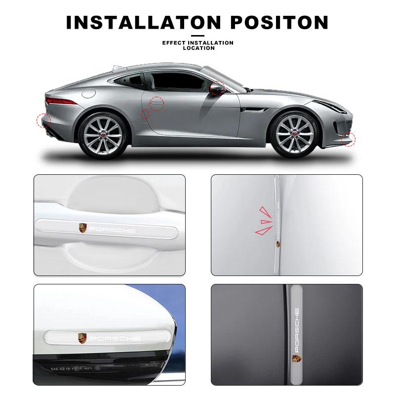 4Pcs Car Door Handle Protector Sticker Auto Styling For Porsche Boxster Cayenne Panamera Macan Cayman 911 918 996 917 991
