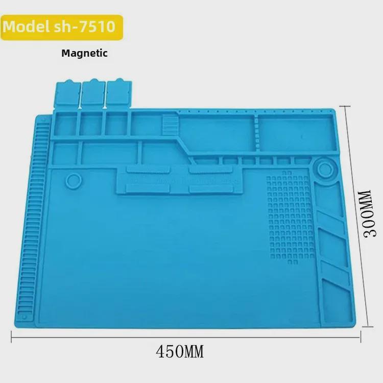 Reparationsplatta i silikon: Antistatisk, Magnetiskt skruvverktyg, Högtemperaturbeständig isolering för reparationer av mobiltelefoner och datorer.