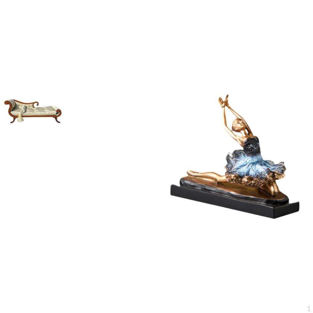 Miniature Wooden Sofa Bed And Ballet Dancer Ornament Figure Ballerina Girls Statue Gift Desk Lounge