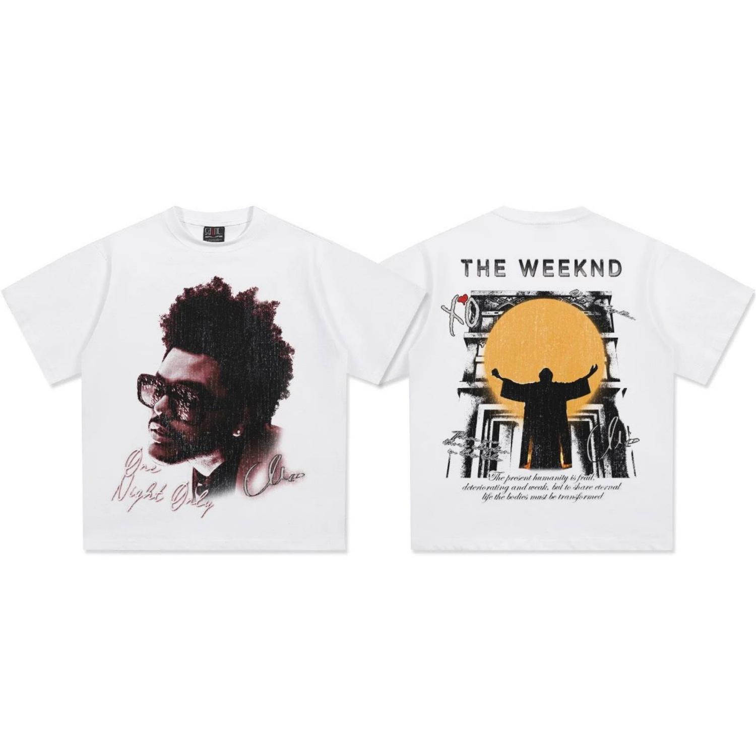 

Футболка с коротким рукавом в стиле хип-хоп/рэп The Weeknd, Y2K, High Street Tide Brand, винтажная, свободная, хлопковая, с принтом, унисекс. S