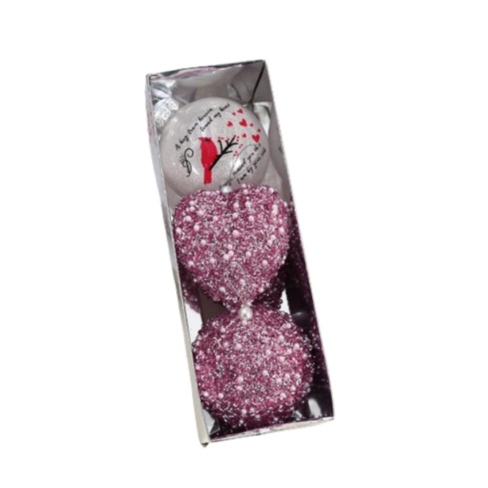 

4 шт. Пенопластовые шары на День святого Валентина Подвеска Небьющиеся елочные украшения Домашний декор розовый