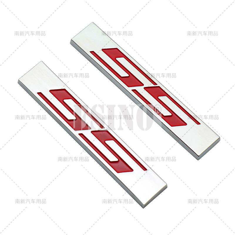 2 x 3D SS Metal Chrome Zinc Alloy Emblem Car Body SS Badge Sticker Decal Adhesive Badge for Chevrolet SS Camaro SS