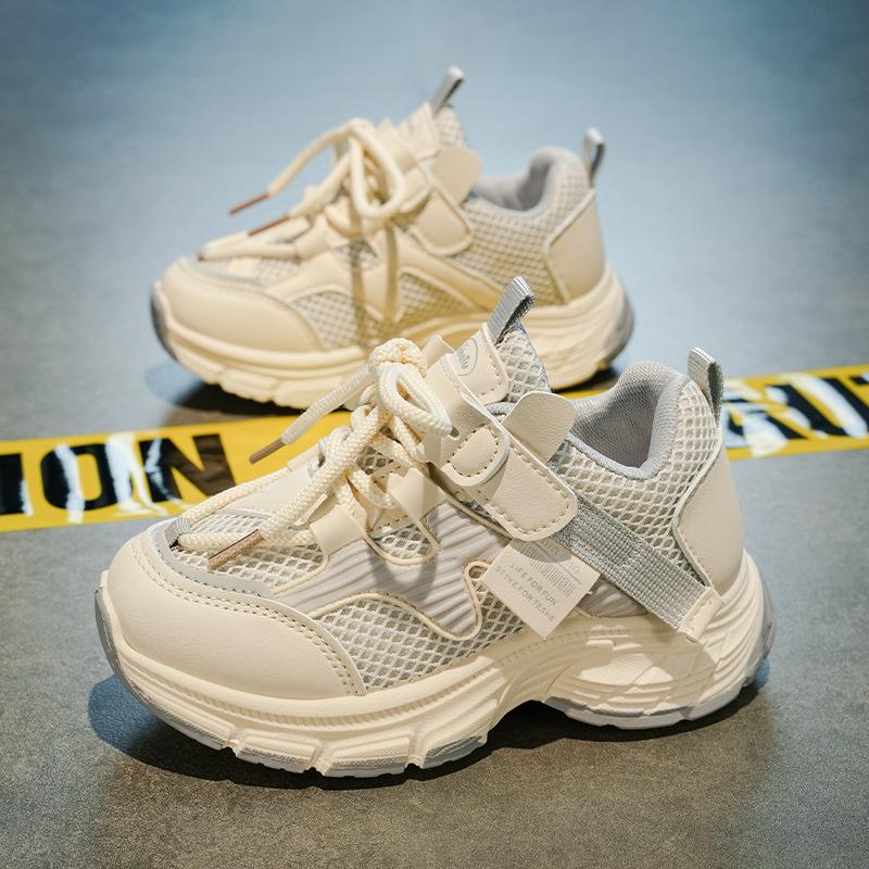 Girls' Dad-style Mesh Children's sneakers2026New Breathable Running Shoes for Older Children, Cartoon Casual Mesh Shoes