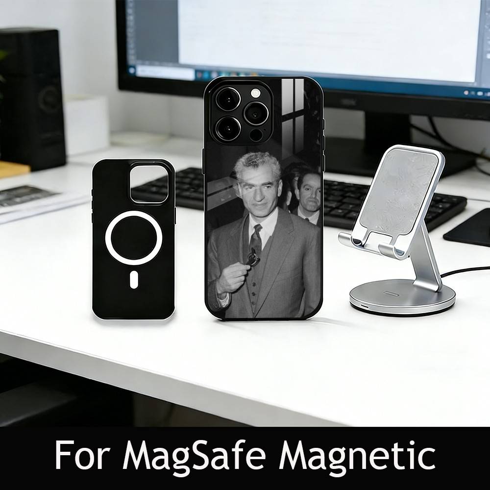 King M-Mohammad Reza Shah Pahlavi Phone Case For iPhone17,16,15,14,13,12,11 Plus,Pro Magnetic For Magsafe Wireless Charging