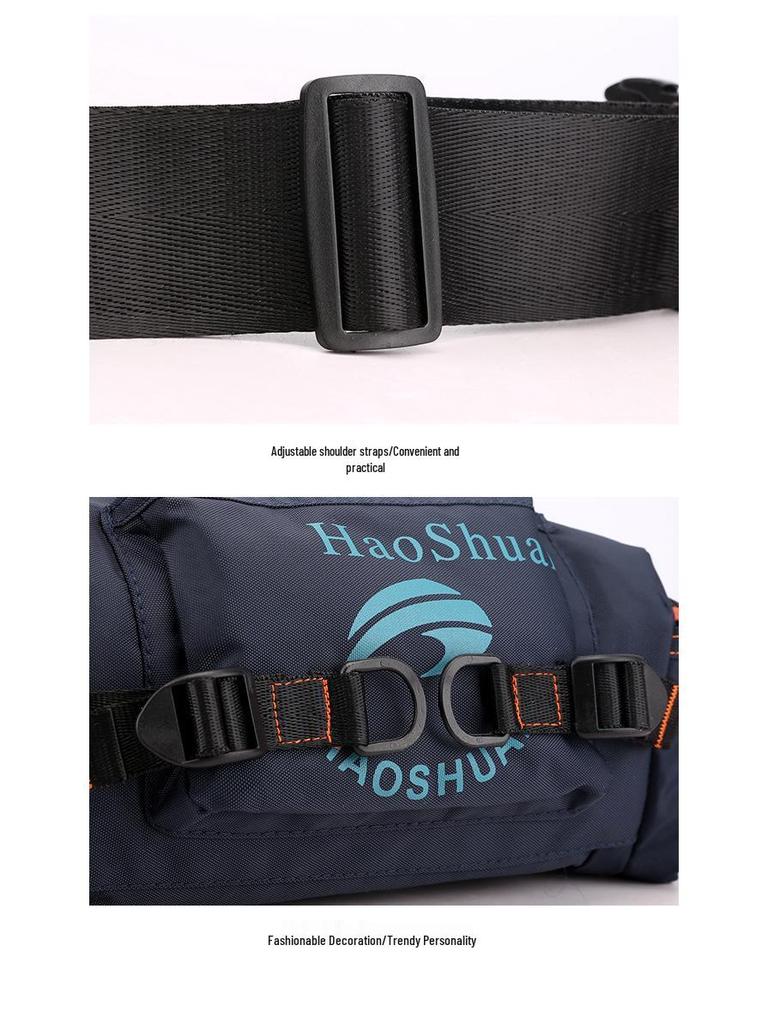 Men's Multifunctional Waterproof Outdoor Waist Bag: Single Shoulder, Crossbody, and Chest Bag for Cycling and Mountaineering with Large Capacity.