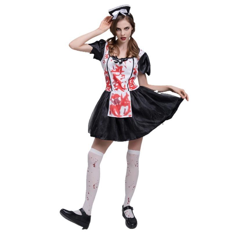 Halloween Horror Bloody Maid Costume Maid Zombie Demon Zombie Costume Ghost Festival Party Costume