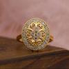 Vintage Hollow Flower Ring Elegant Women's Engagement Party Gift Wedding Jewelry Valentine's Day Gift