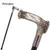 Silver Resin Eagle Tree Root Head Walking Cane Fashion Decorative Steel Stick Gentleman Elegant Cosplay Cane Knob Crosier 94cm
