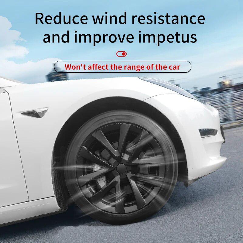 4PCS Hubcaps Design for Tesla Model 3 Full Rim Cover 2023 18 Inch Arachnid Wheel Cover Performance Replacement Car Accessories