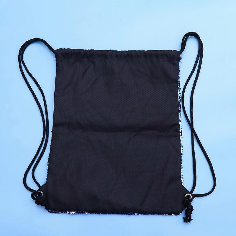 Mermaid Drawstring Backpack Fashionable Design For School Work Blue Square Shape 1Pcs